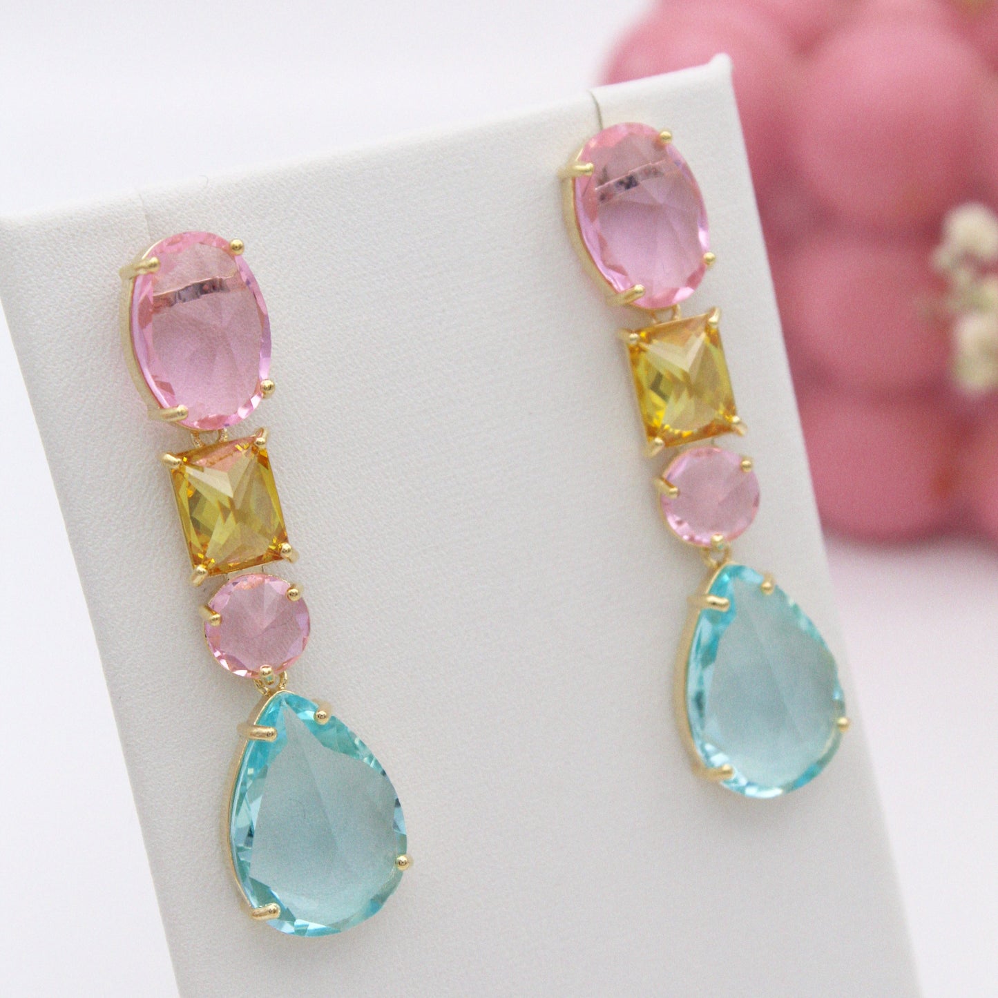 Eduvina Pink Stud Earrings