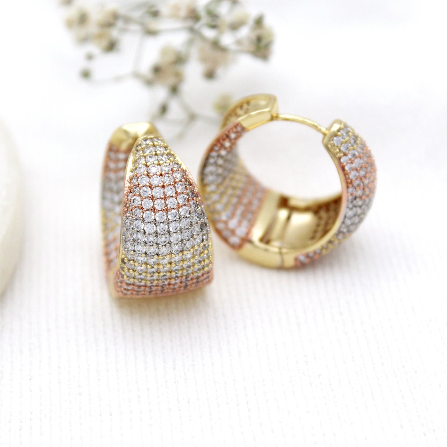 Giannina Tripletone Hoop Earrings