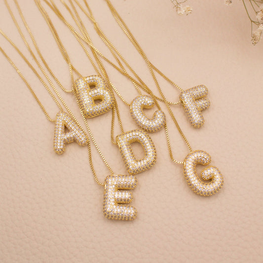 Pave Letter Initial Necklace
