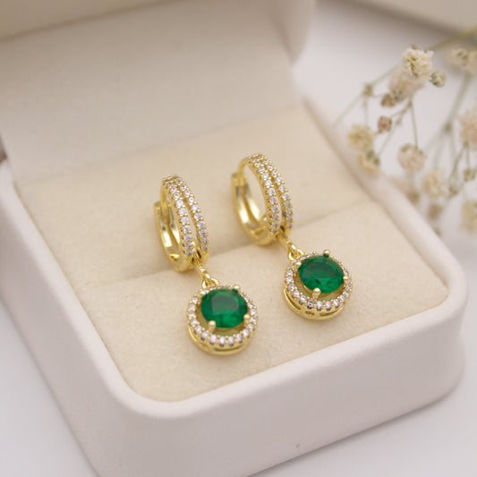 Bernabela Huggie Earrings - Verde