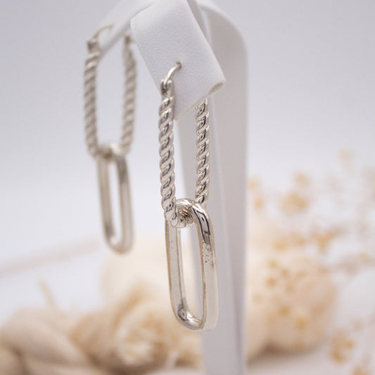 Melek Hoop Silver Earrings