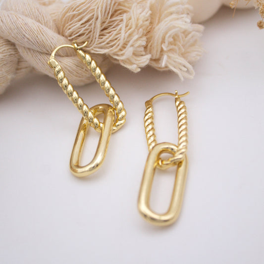 Melek Hoop Gold Earrings