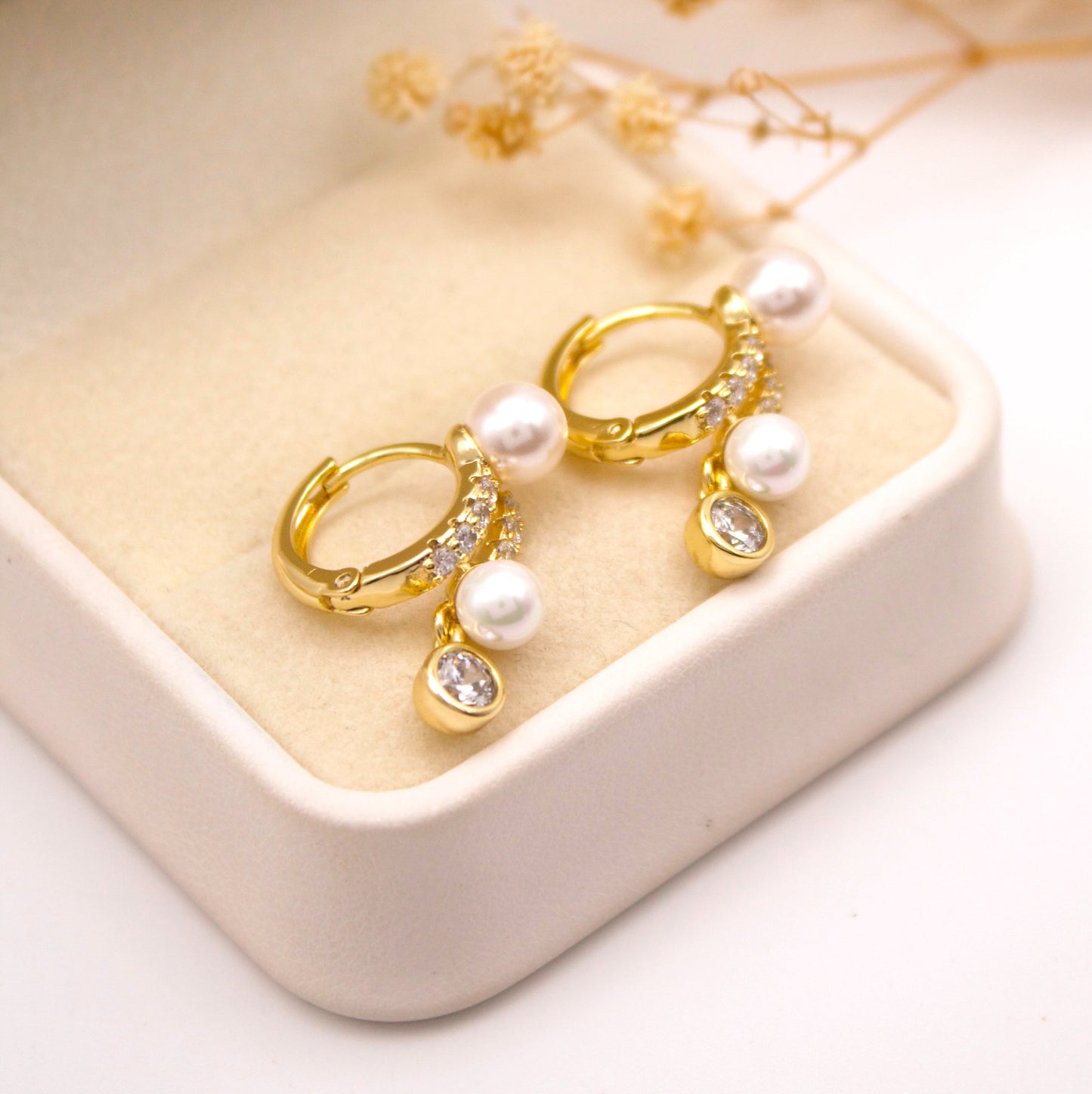 Every Pearl Huggie Earrings