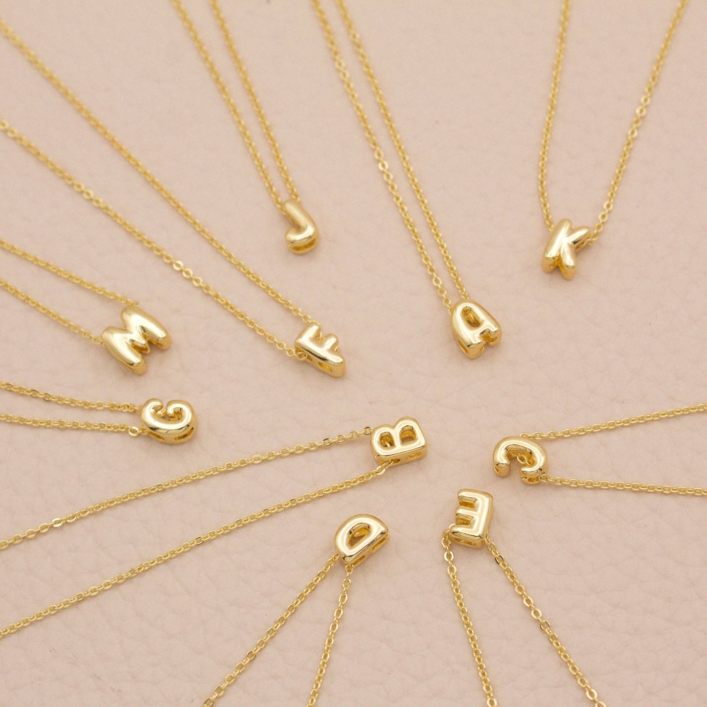 Mini Bubble Letter Initial Necklace