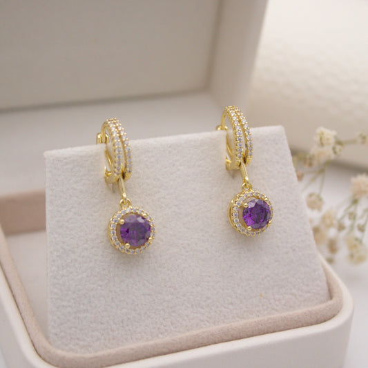 Bernabela Huggie Earrings - Morado