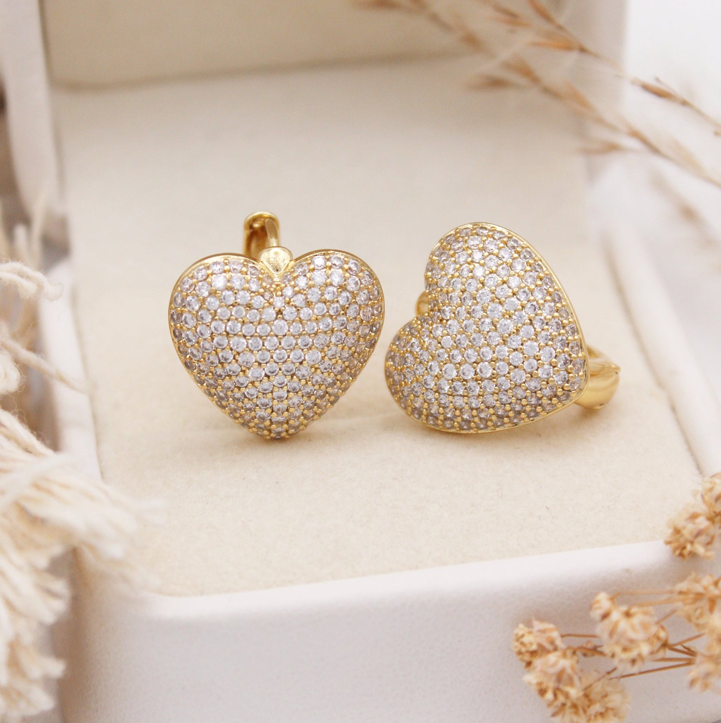 Arenna Heart Huggie Earrings