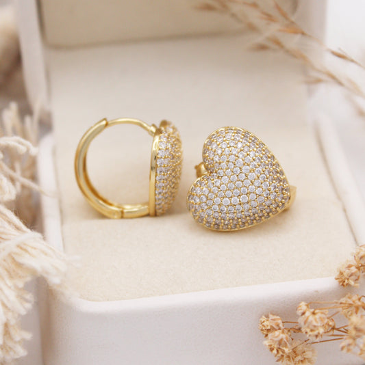 Arenna Heart Huggie Earrings