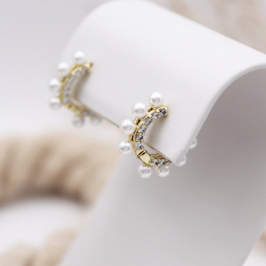 Mae Pearl Huggie Earrings