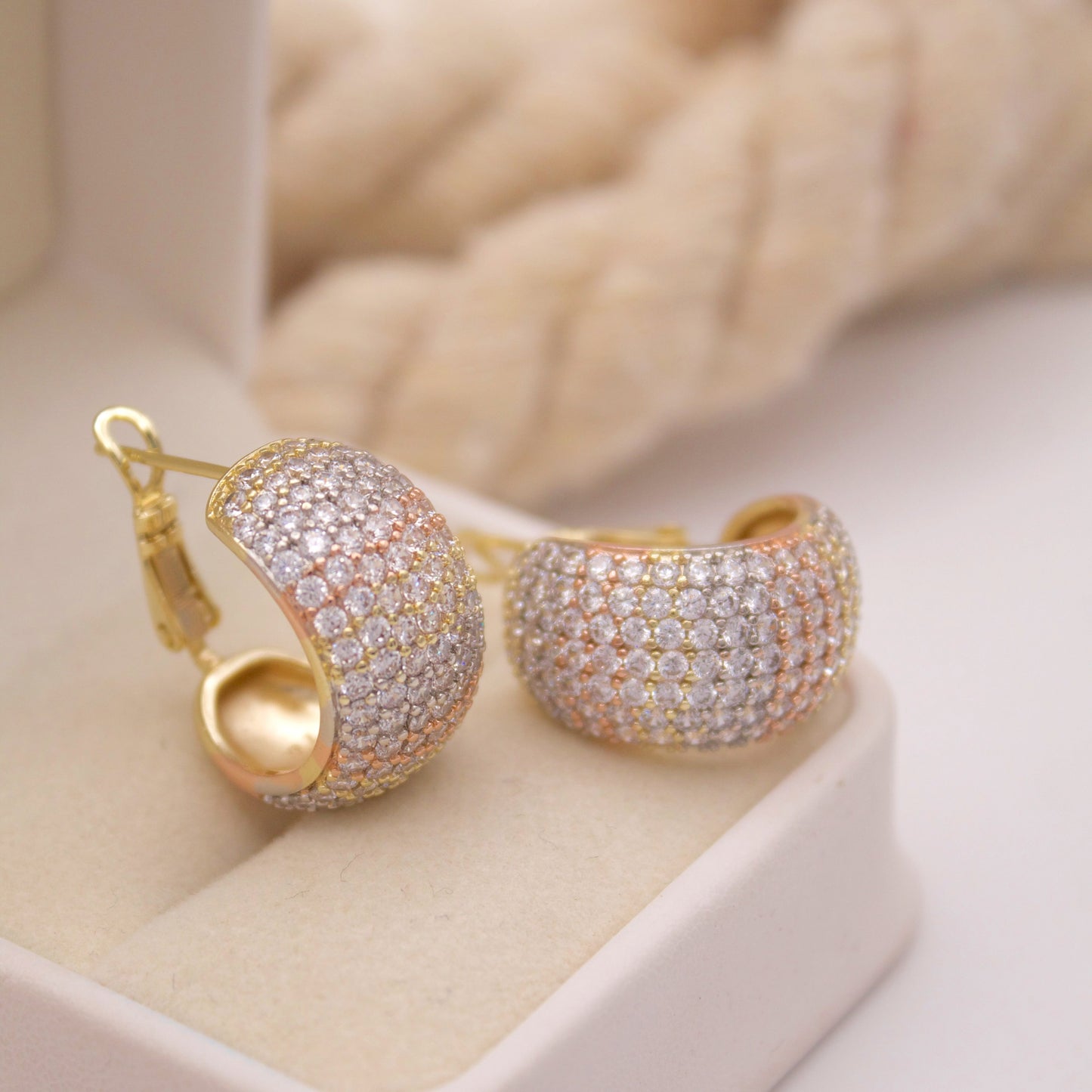 Lucina Tripletone Hoop Earrings