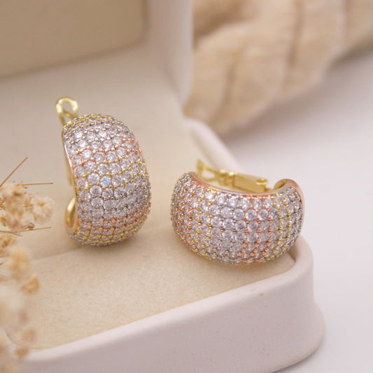 Lucina Tripletone Hoop Earrings