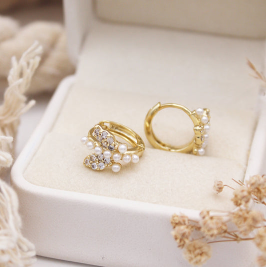 Fielle Pearl Huggie Earrings