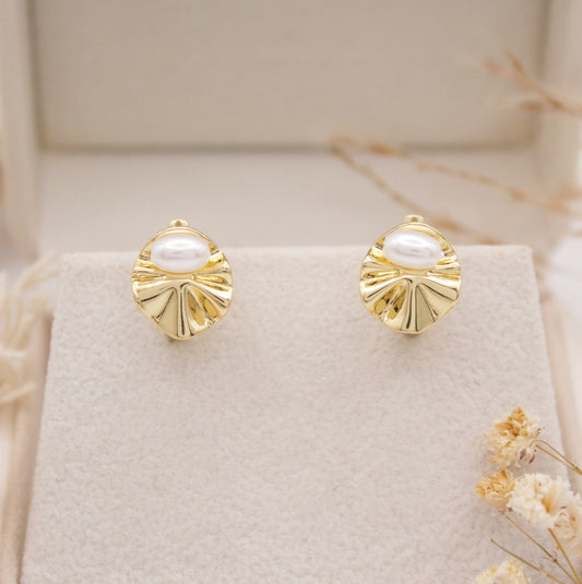 Aerith Pearl Huggie Earrings