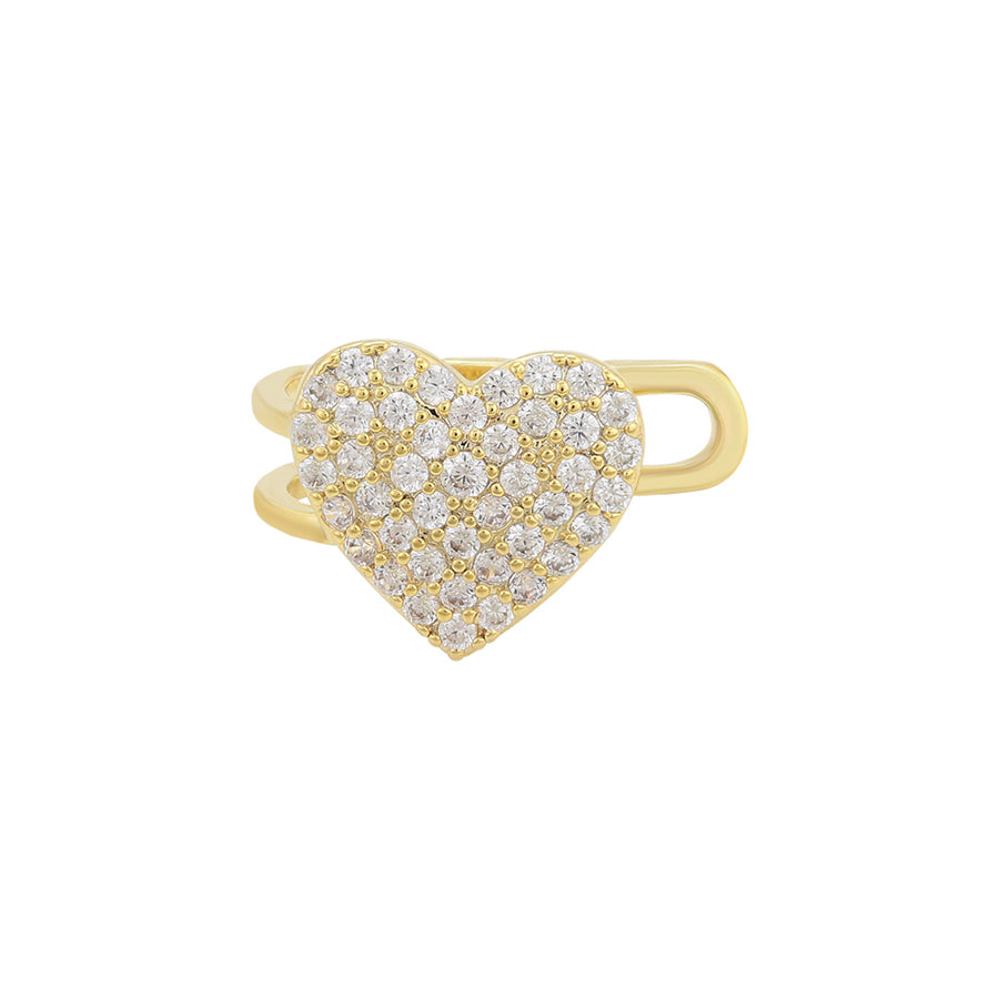 Enora Gold Heart Cuff Earring