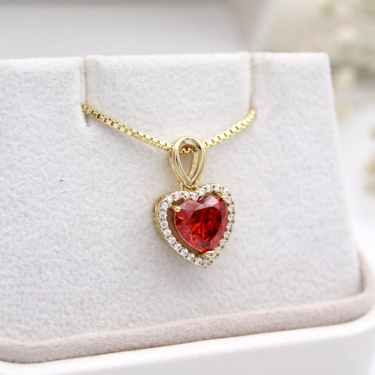 Fabiana Red Heart Necklace