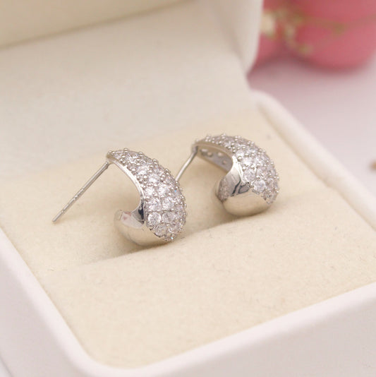 Laureana Silver Drop Stud Earrings