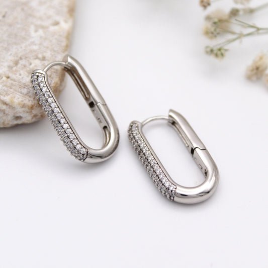 Fiamme Silver Huggie Earrings