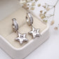 Suram Silver Star Huggie Earrings