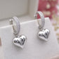 Liudmila Silver Heart Huggie Earrings