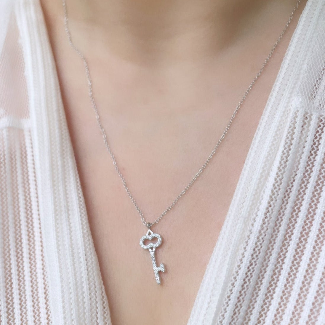 Jiannet Silver Key Necklace
