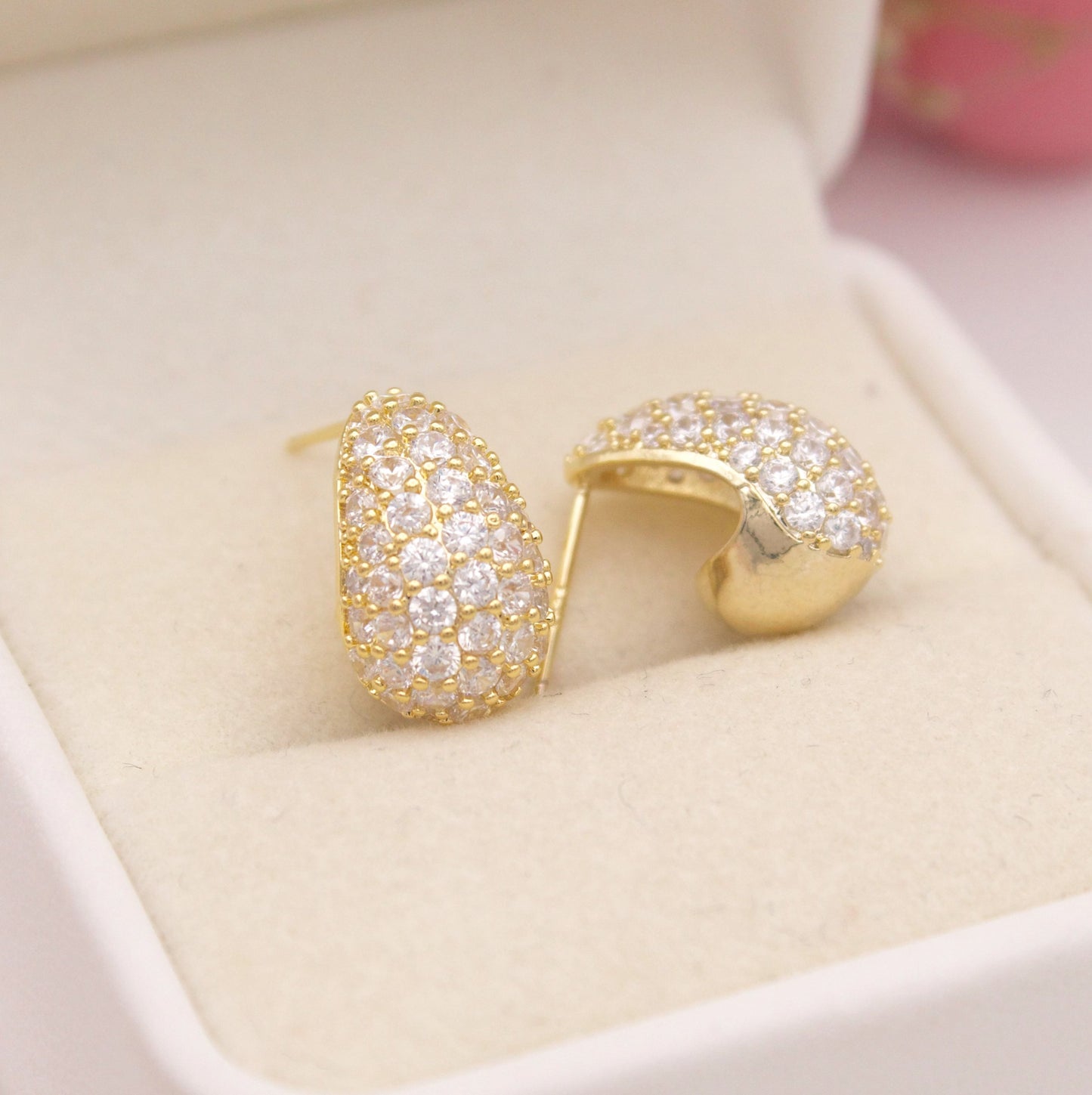 Laureana Gold Drop Stud Earrings