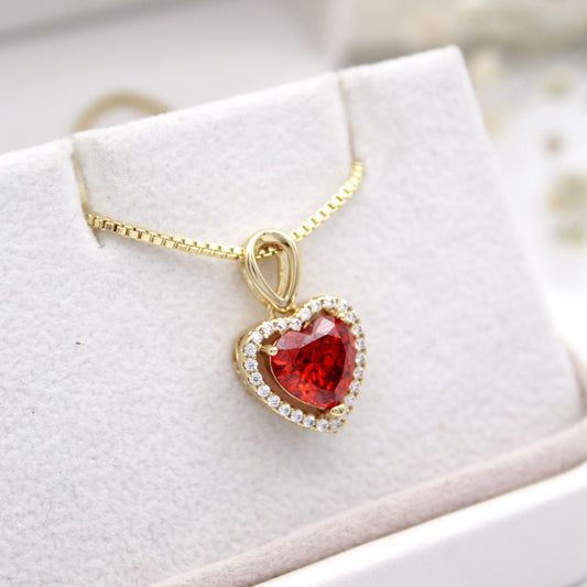 Fabiana Red Heart Necklace