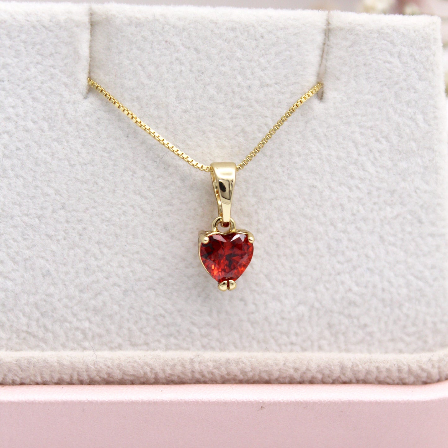 Janice Red Heart Necklace