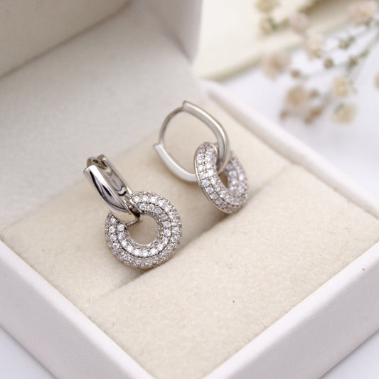 Cecilia Silver Huggie Earrings