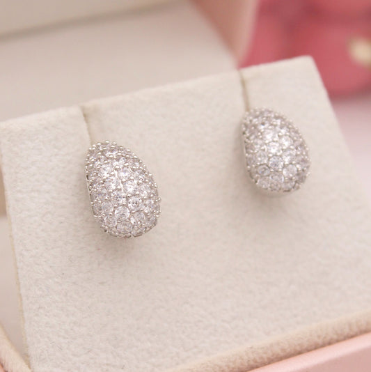 Laureana Silver Drop Stud Earrings