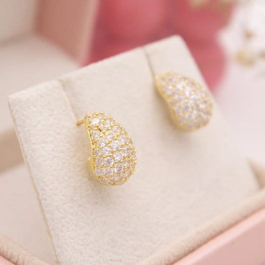 Laureana Gold Drop Stud Earrings