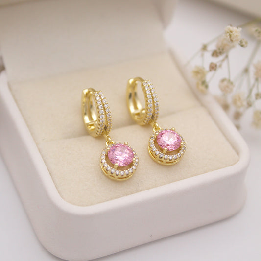 Bernabela Huggie Earrings - Rosa