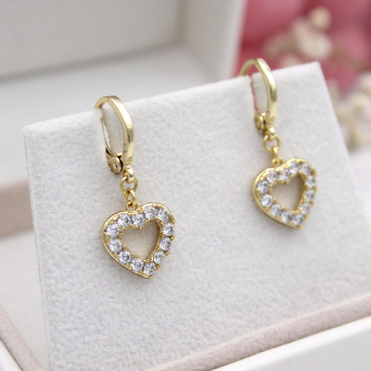 Rebe Heart Huggie Earrings