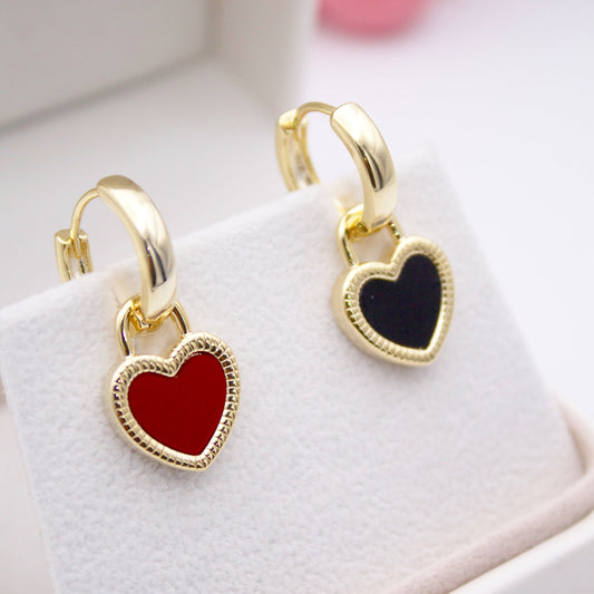 Nadeleine Heart Huggie Earrings