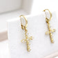 Thais Cross Huggie Earrings