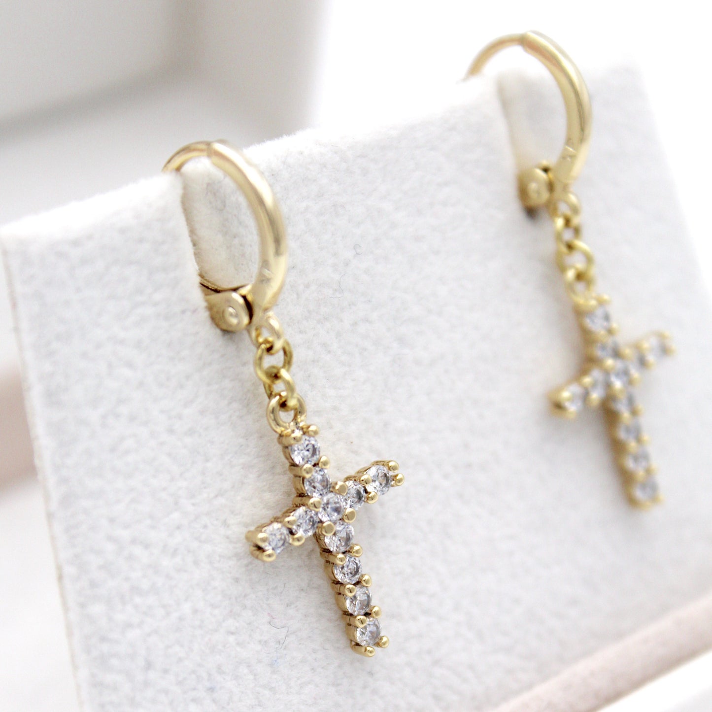 Saely Cross Huggie Earrings