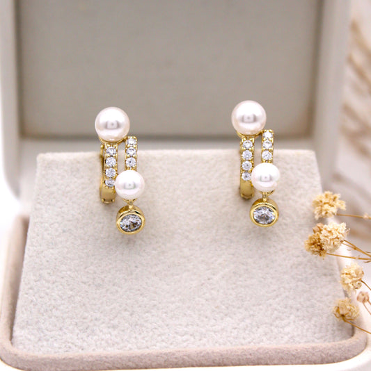 Every Pearl Huggie Earrings