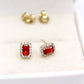 Aimar Red Stud Earrings