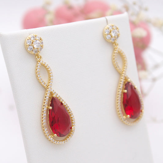 Kaori Red Stud Earrings