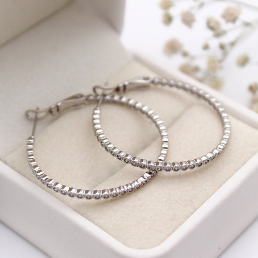 Nahia Silver Hoop Earrings