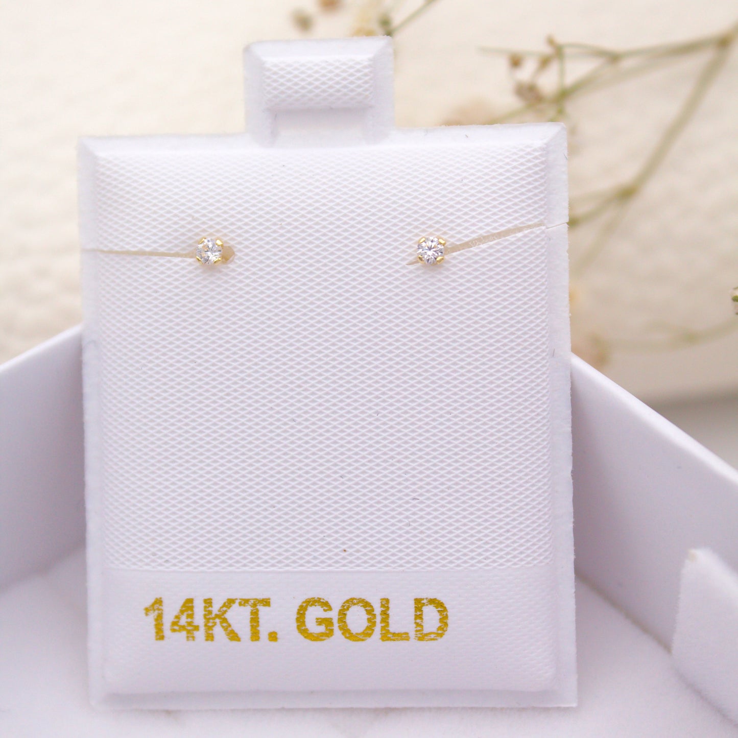 Mini diamond Screwback Piercings 14KT