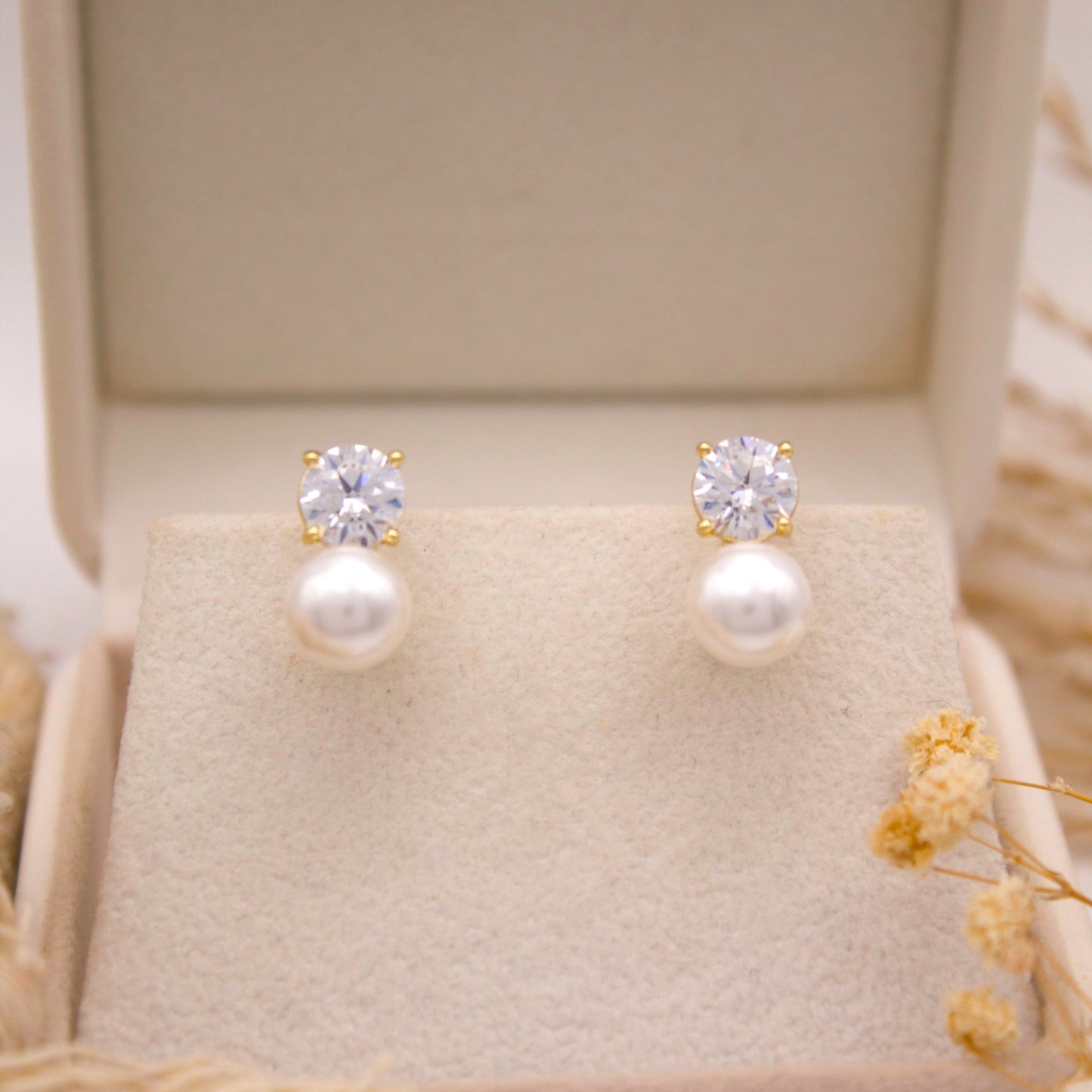 Arora Pearl Huggie Earrings
