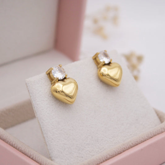 Sira Heart Stud Earrings