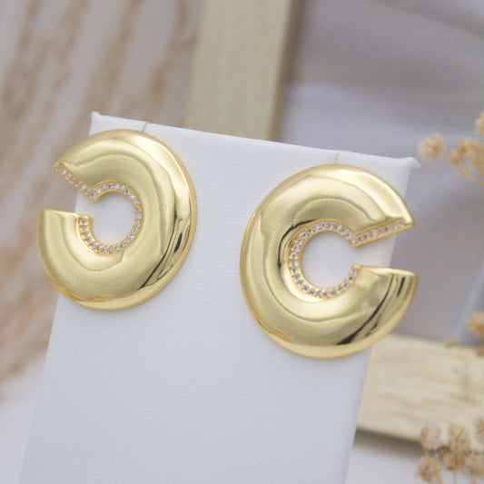 Chenoa Brass Stud Earrings