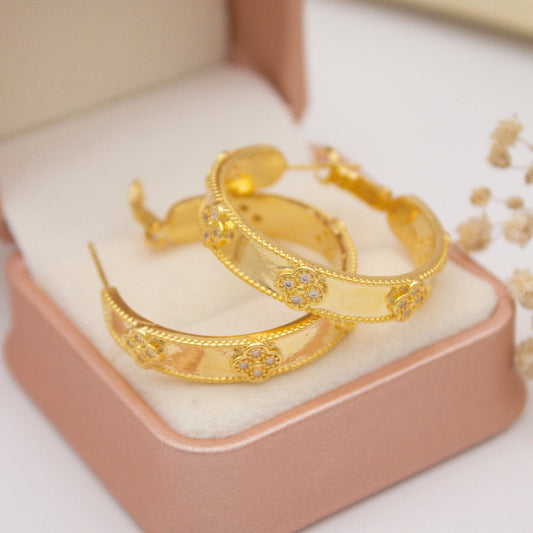 Nuray clover Hoop Earrings