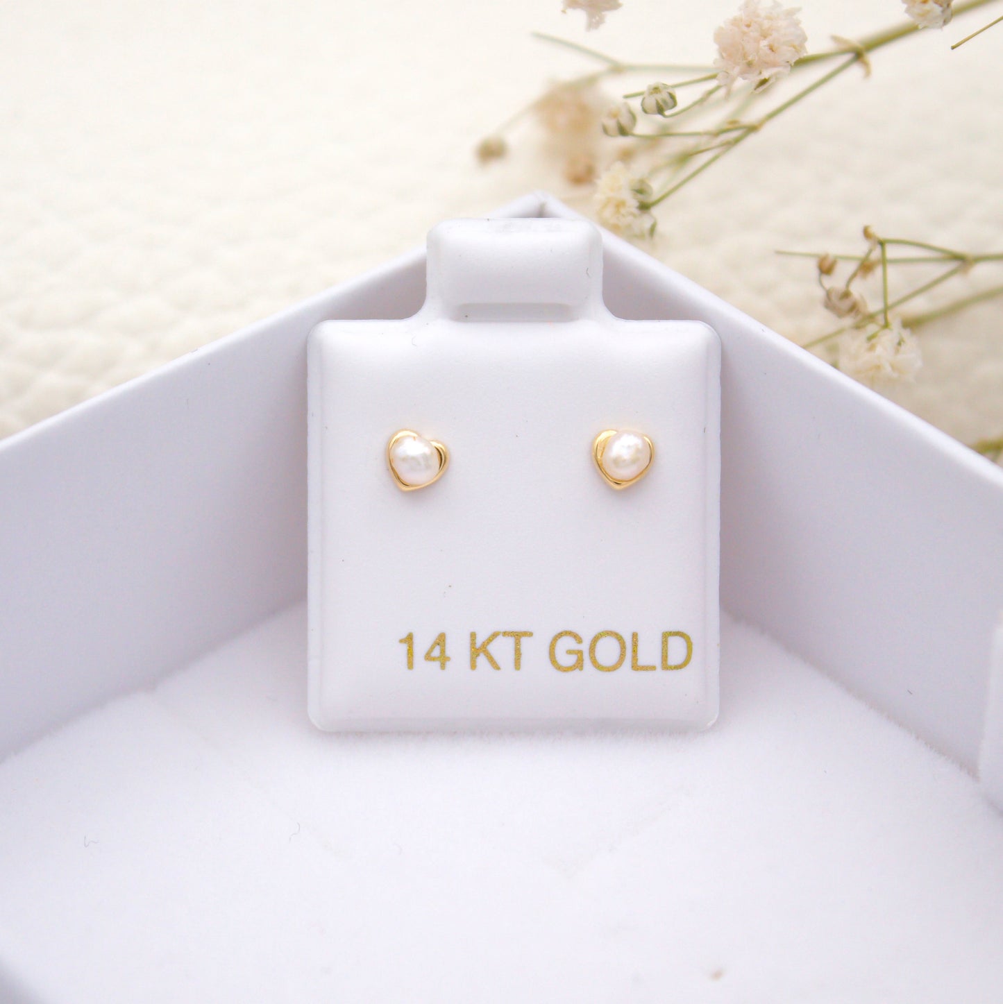 Cora y perla Screwback Piercings 14KT