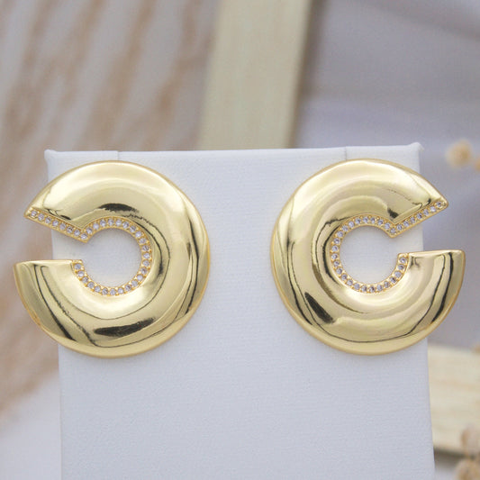 Chenoa Brass Stud Earrings