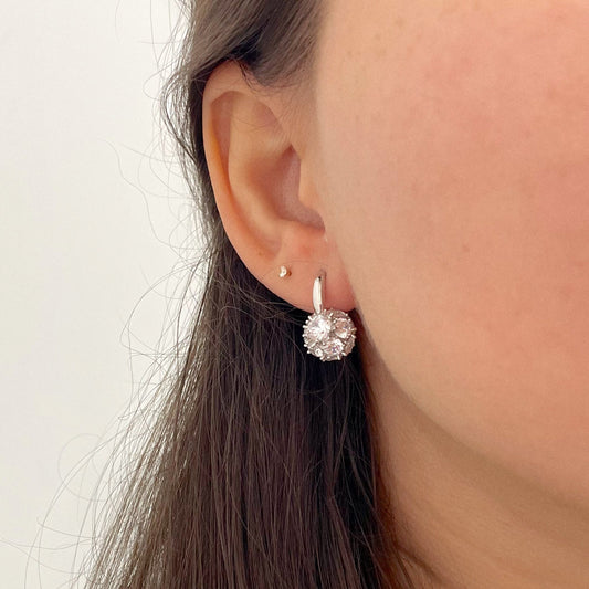 Loraine Silver Huggie Earrings