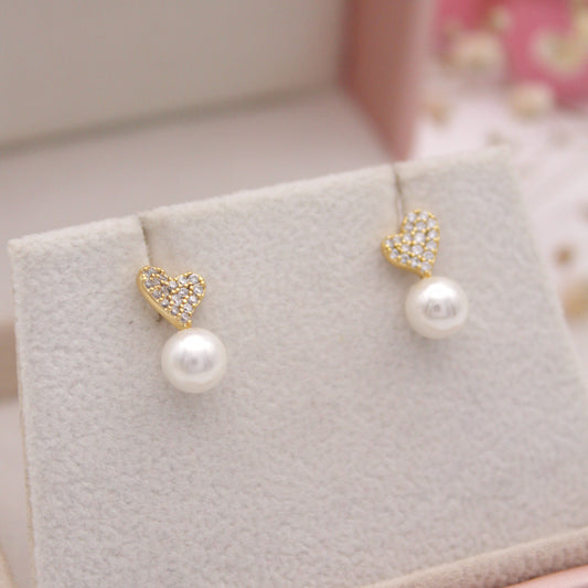 Lena Heart Stud Earrings