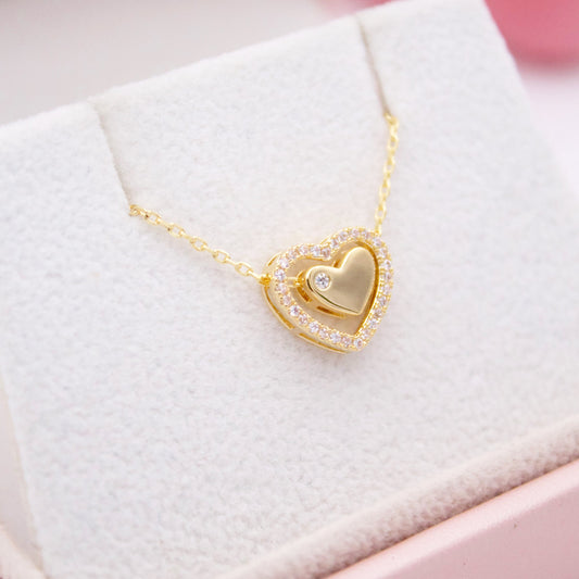 Nina Heart Gold Necklace