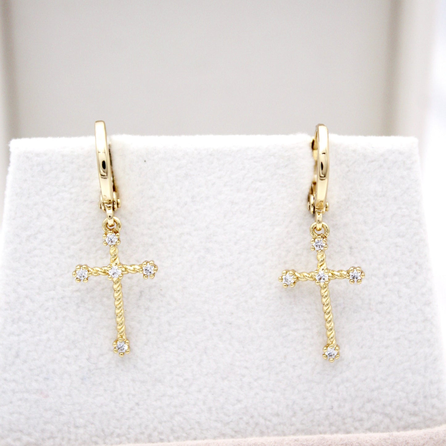 Sidney Cross Huggie Earrings