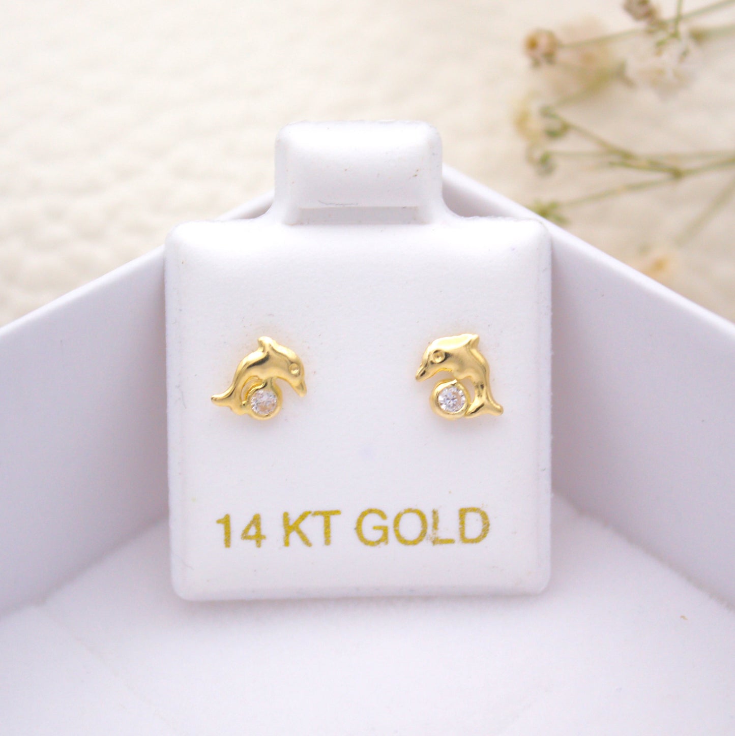 Delfincito Screwback Piercings 14KT